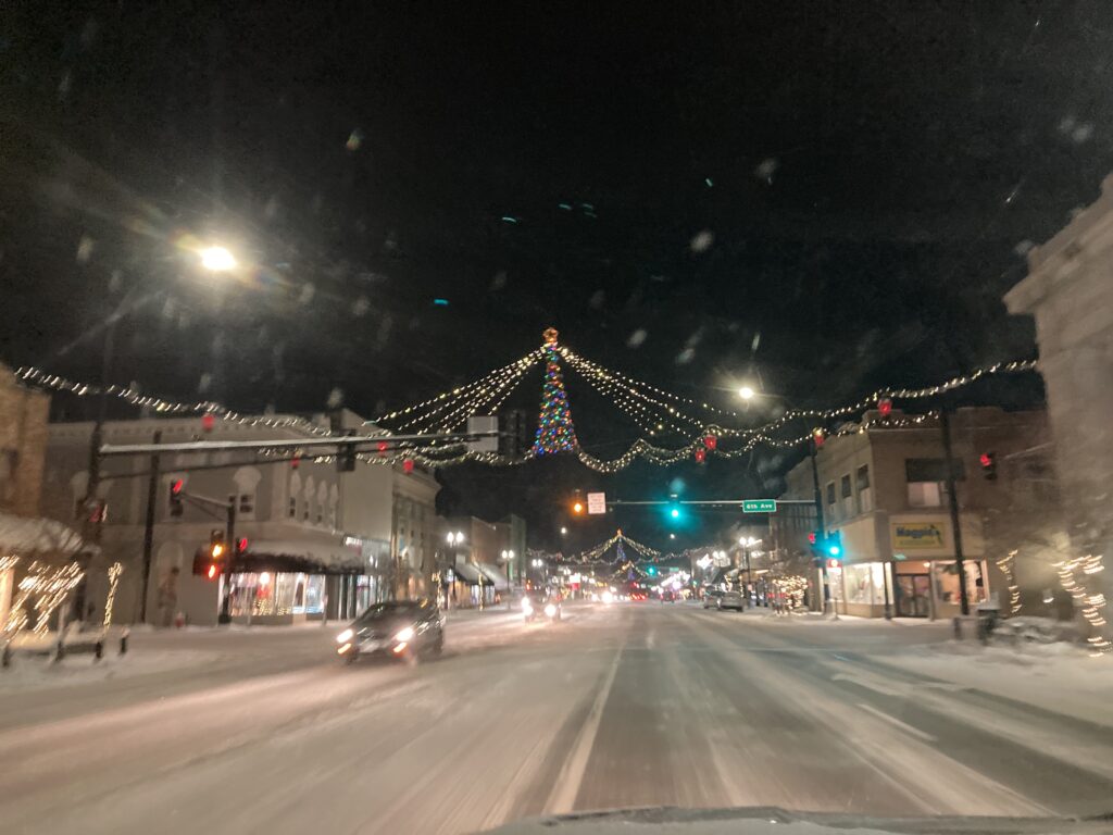 Downtown Alexandria MN Christmas lights